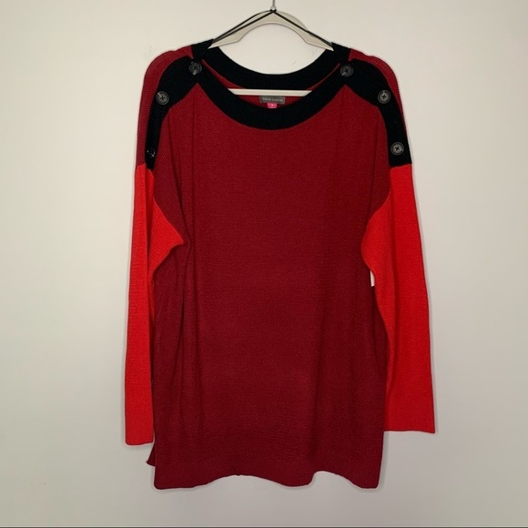 Women’s new Vince Camuto red button detail sweater size 1X - Picture 1 of 5